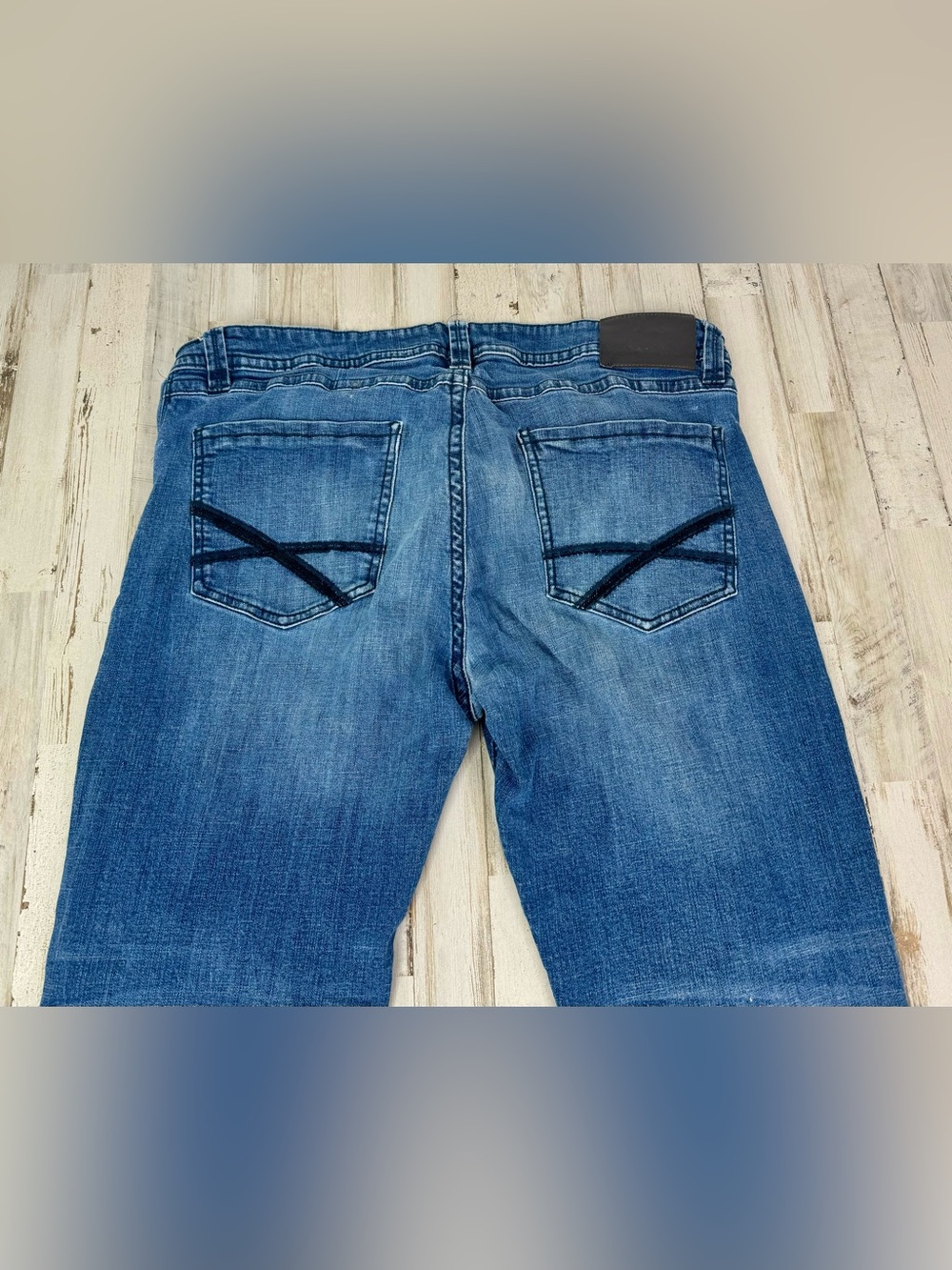 T.K. Axel Slim Boot Jeans Mens 38x31 Blue Denim Embroidery Western - Picture 11 of 12